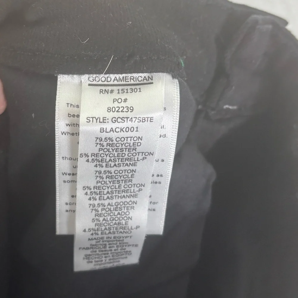 Good American Ultra High Rise Slim Straight Leg Jeans Black Size 2/26 GCST47SBTE - Picture 3 of 5